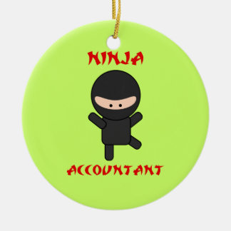 Ninja Buchhalter Keramik Ornament