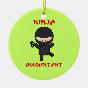 Ninja Buchhalter mit Dollar-Zeichen Keramikornament