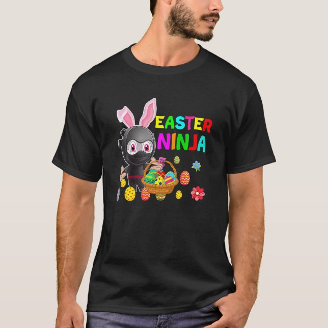 Ninja Bunny Rabbit Egg Cute Easter Day Boys Kids T T-Shirt (Vorderseite)