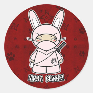 Ninja Bunny! Rote Aufkleber