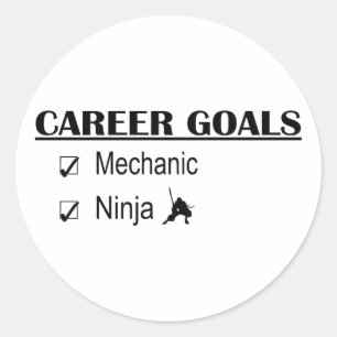 Ninja Career Goals - Mechanik Runder Aufkleber