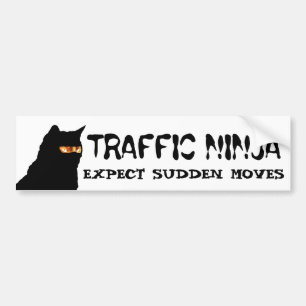 Ninja Cat erwartet plötzliche Bewegungen Autoaufkleber