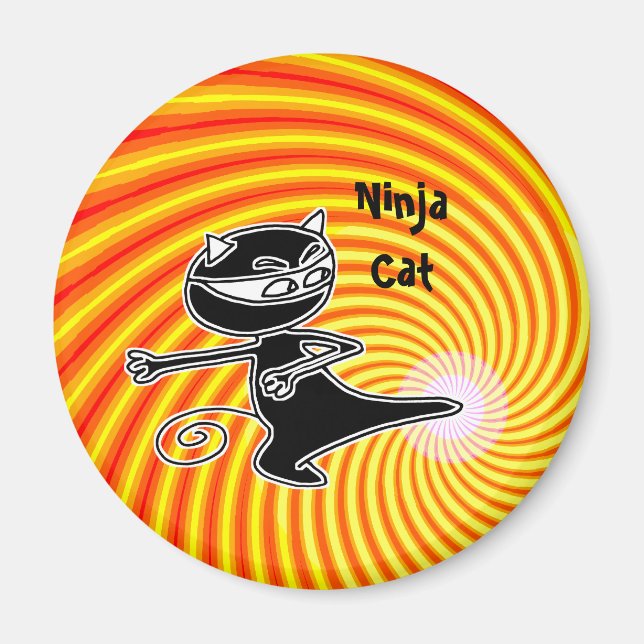 Ninja Cat Firekick Magnet (Vorne)