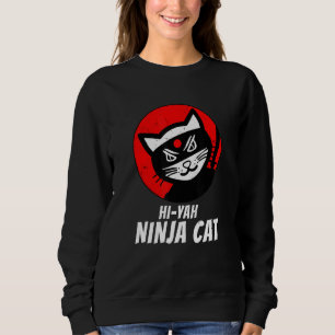 Ninja Cat gestörtes T-Shirt für Katze Meow Katana Sweatshirt