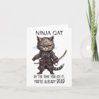 Ninja Cat, Japanisch Samurai Kawaii Cat Tattoo Fun