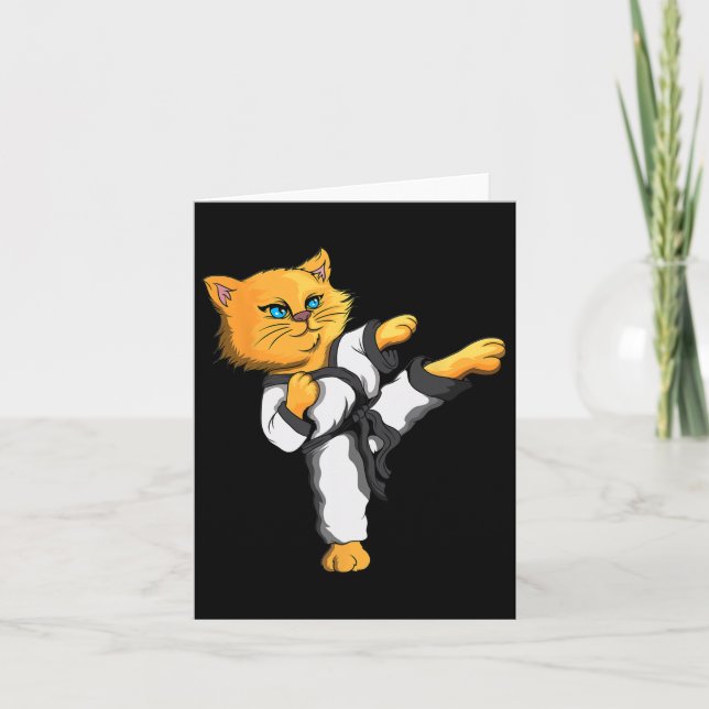 Ninja Cat Karate Martial Arts Taekwondo Cat Eigent Karte (Vorderseite)