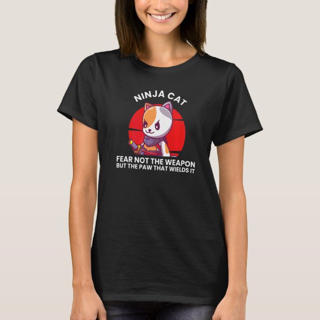 Ninja Cat Ninjas Karate Warrior Graphic T-Shirt (Vorderseite)