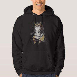 Ninja Cat On Samurai - Vintage traditionelle Japan Hoodie