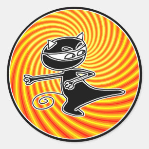Ninja Cat Siegel Runder Aufkleber