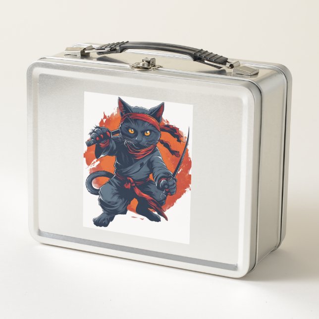 Ninja Cat Stealth Metall Brotdose (Vorderseite)