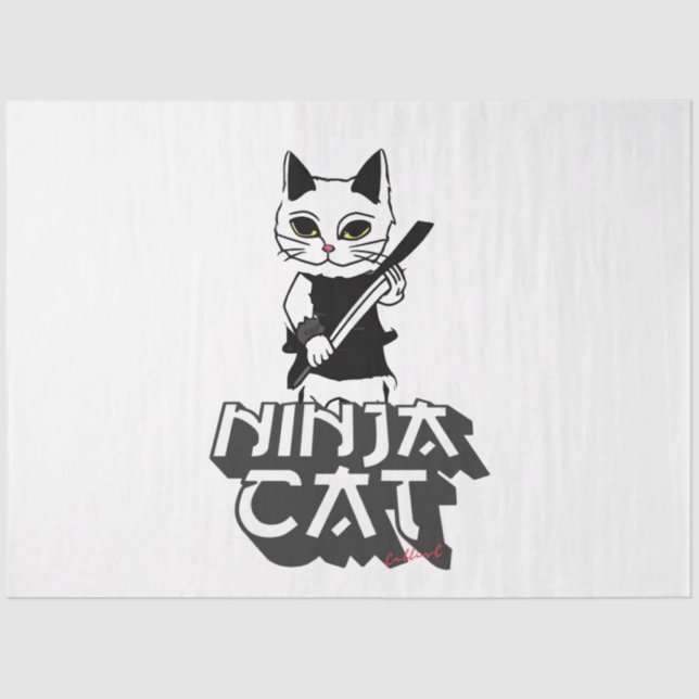 Ninja Cat T - Shirt Seidenpapier (Vorderseite)