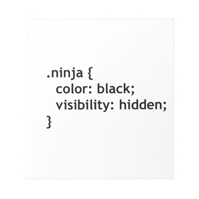 Ninja-Code, Skript Notizblock (Vorderseite)