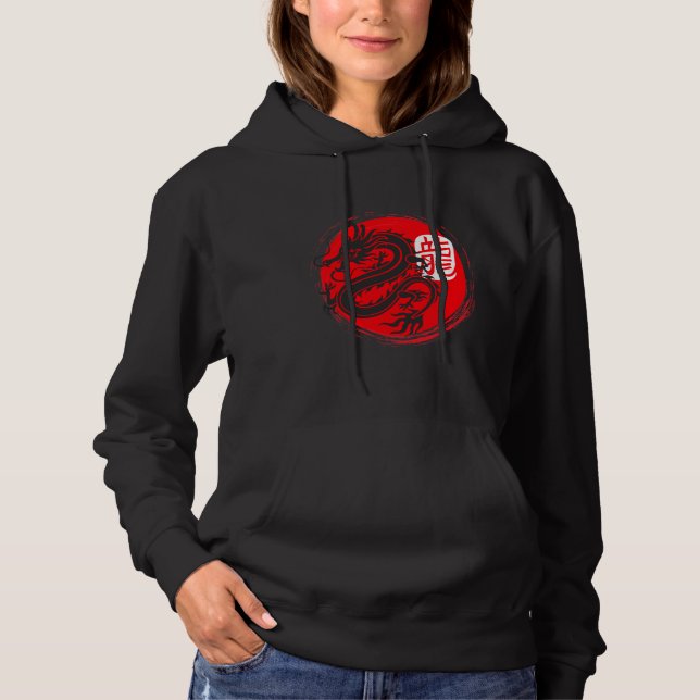 Ninja Dragon Japanisch Oriental Sun Japan Art Hoodie (Vorderseite)