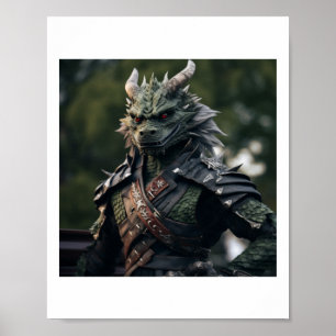 Ninja Dragon Sticker Poster