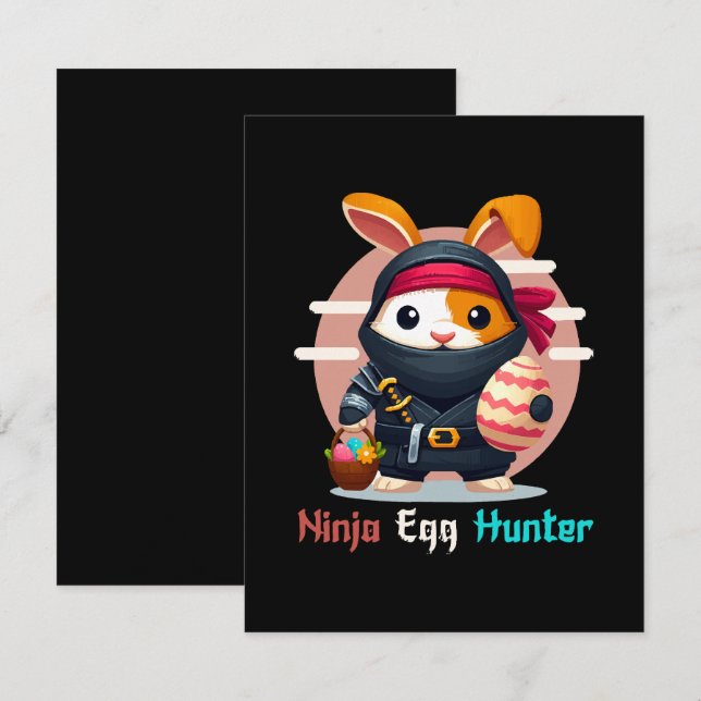 Ninja Egg Hunter Mitteilungskarte (Vorne/Hinten)
