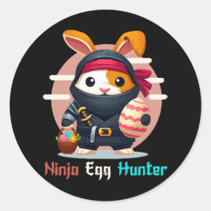 Ninja Egg Hunter Runder Aufkleber