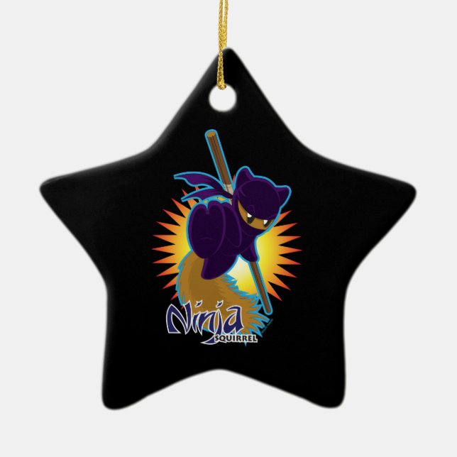 Ninja Eichhörnchen Keramik Ornament (Vorne)