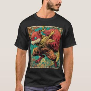 Ninja-Eichhörnchen-Schlag – Grungy-Comicposter T-Shirt