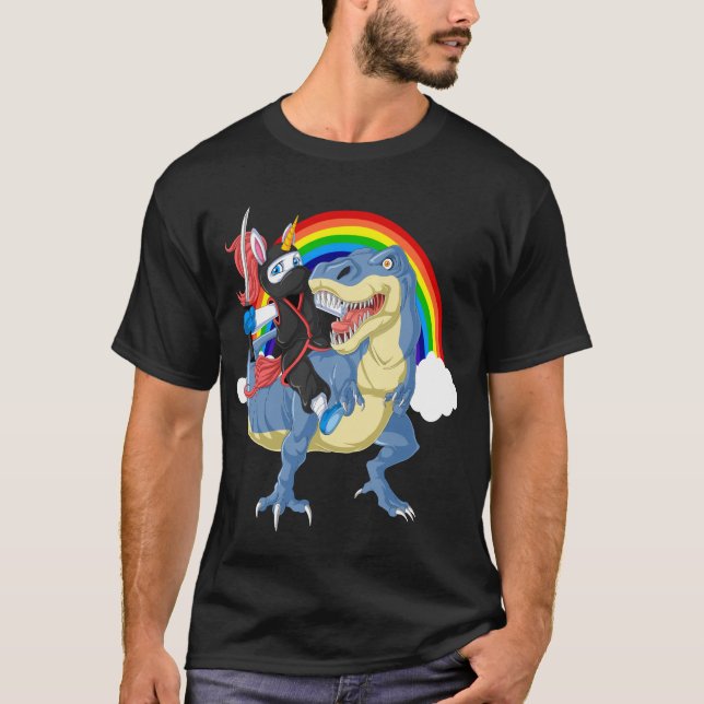 Ninja-Einhorn-Reittrex T-Shirt (Vorderseite)