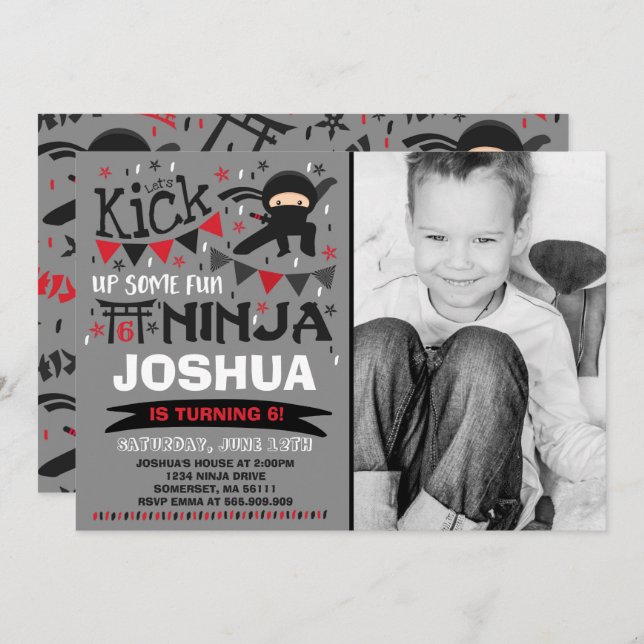 Ninja Einladung (Vorne/Hinten)
