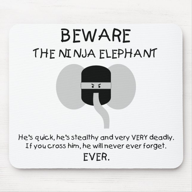 Ninja Elefant! Mousepad (Vorne)