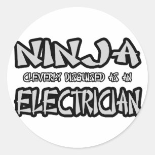 Ninja... Elektrischer Runder Aufkleber