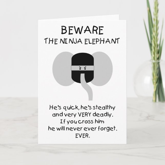 Ninja Elephant! Karte (Vorderseite)