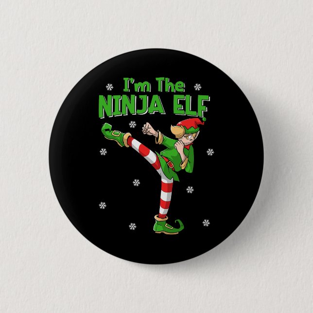 Ninja Elf Karate Taekwondo Martial Arts Mixed Mart Button (Vorderseite)