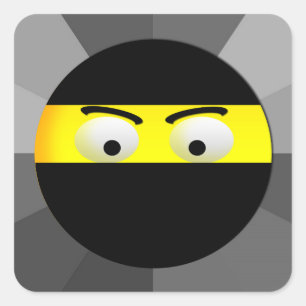 Ninja Emoji Square Stickers