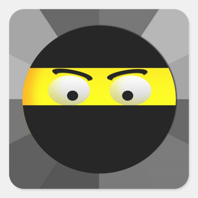 Ninja Emoji Square Stickers (Vorderseite)
