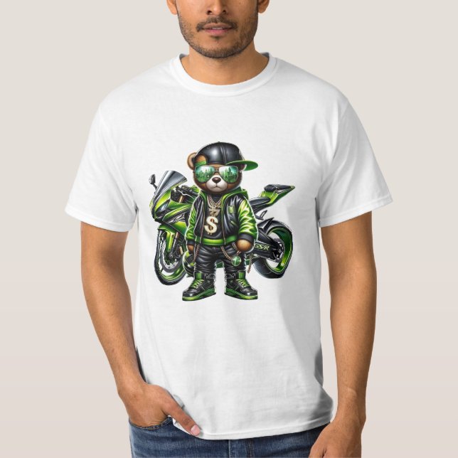 Ninja-Fahrrad-Bär-T-Shirt T-Shirt (Vorderseite)