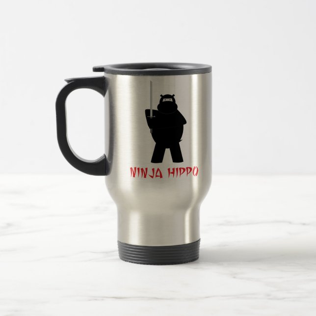 Ninja Flusspferd-Reise-Tasse Reisebecher (Links)