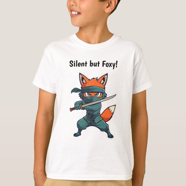 Ninja Fox Kids T-Shirt – Süßes Martial-Arts-Fuchs- (Vorderseite)