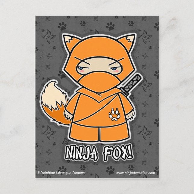 Ninja Fox! Postkarte (Vorderseite)