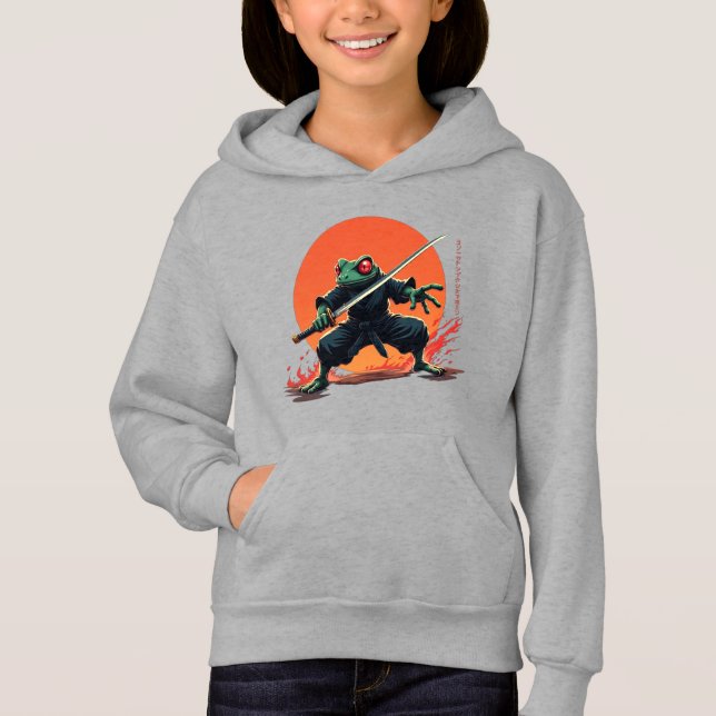 Ninja Frog Warrior - Samurai Katana Anime Fighter Hoodie (Vorderseite)