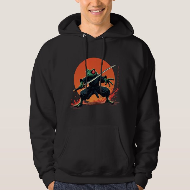 Ninja Frog Warrior - Samurai Katana Anime Fighter Hoodie (Vorderseite)