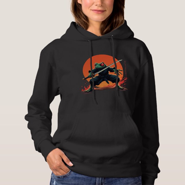 Ninja Frog Warrior - Samurai Katana Anime Fighter Hoodie (Vorderseite)