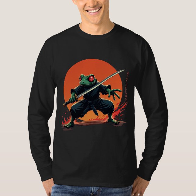Ninja Frog Warrior - Samurai Katana Anime Fighter T-Shirt (Vorderseite)
