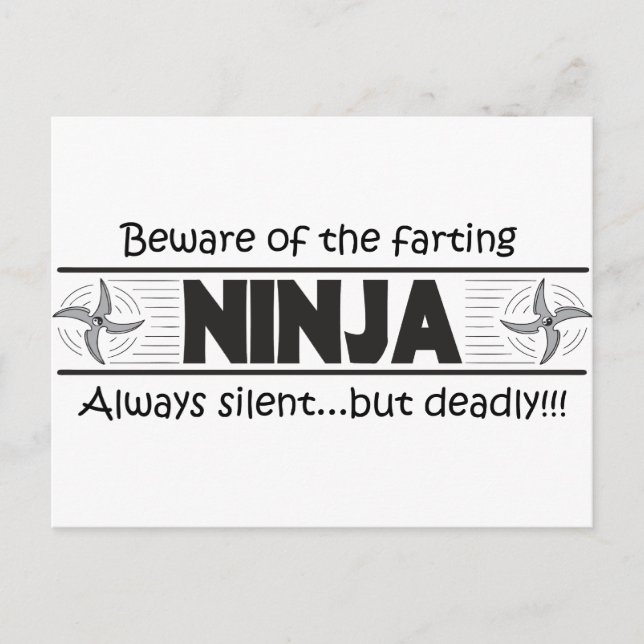 Ninja-Furz Postkarte (Vorderseite)