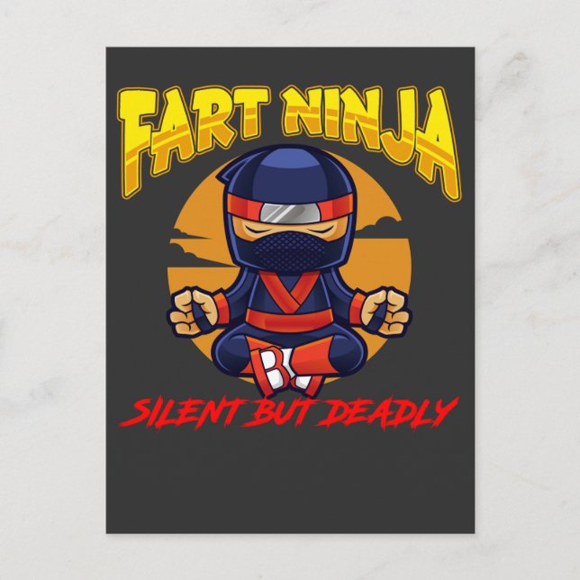 Ninja Furz Spaß Karate Silent Farting Joke Postkarte (Vorderseite)