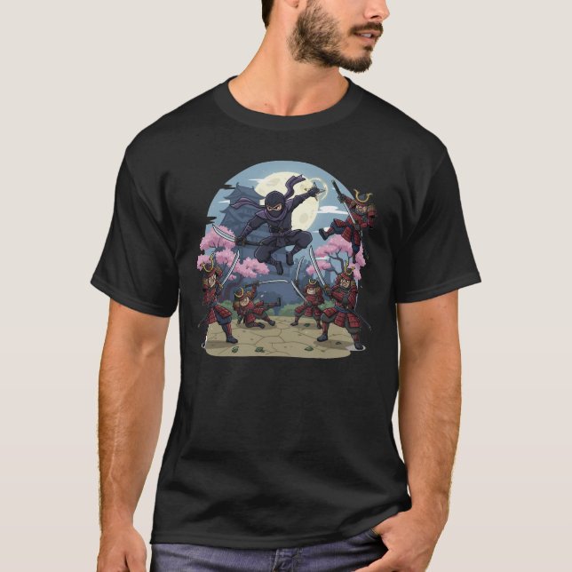 Ninja gegen Samurai T-Shirt (Vorderseite)