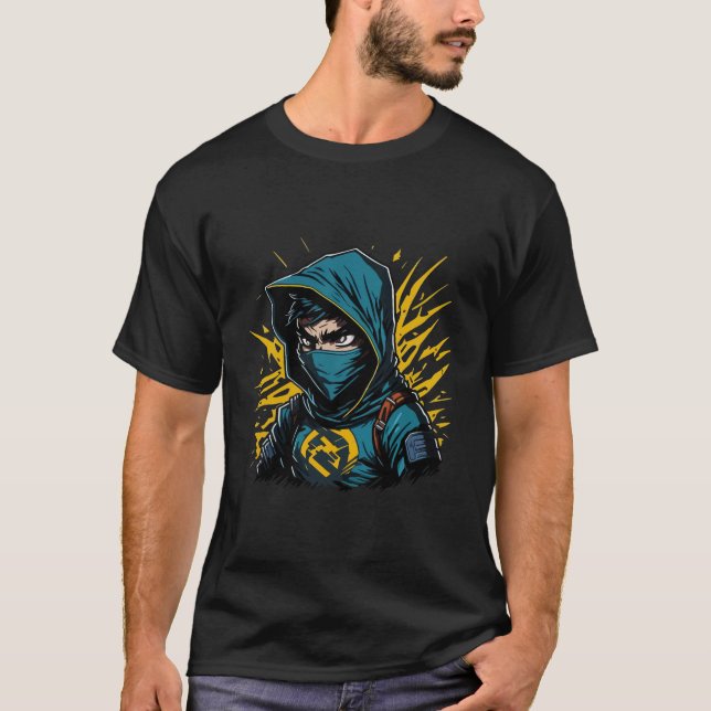 Ninja-Gesicht Warrior Gothic Samurai T-Shirt (Vorderseite)
