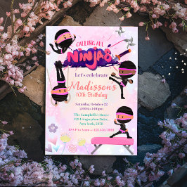 Ninja Girl Birthday Martial Arts Einladung