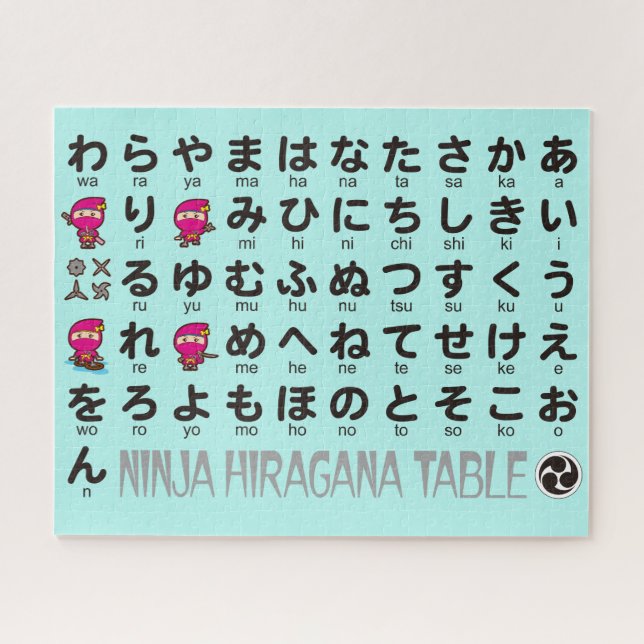 Ninja Girl Japan Hiragana Table Puzzle (Horizontal)