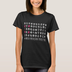 Ninja Girl Japanese Hiragana Table T-Shirt