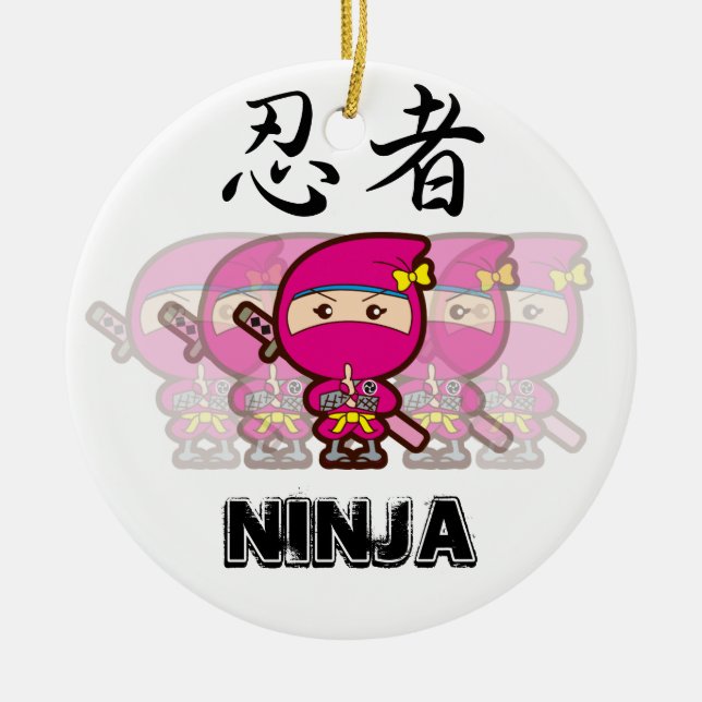 Ninja Girl Keramik Ornament (Vorne)