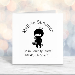 Ninja Girl Pink Shopping-Adresse Permastempel