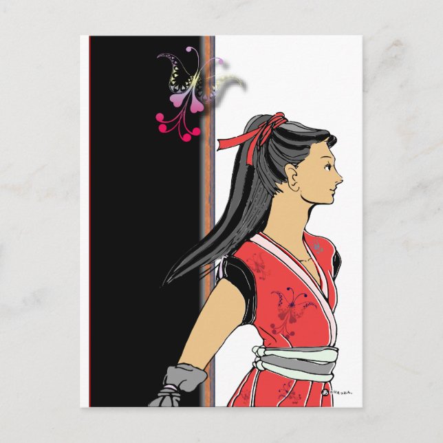 NINJA GIRL POSTKARTE (Vorderseite)