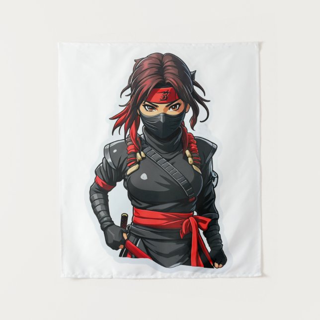 Ninja Girl Wandteppich (Vorderseite)