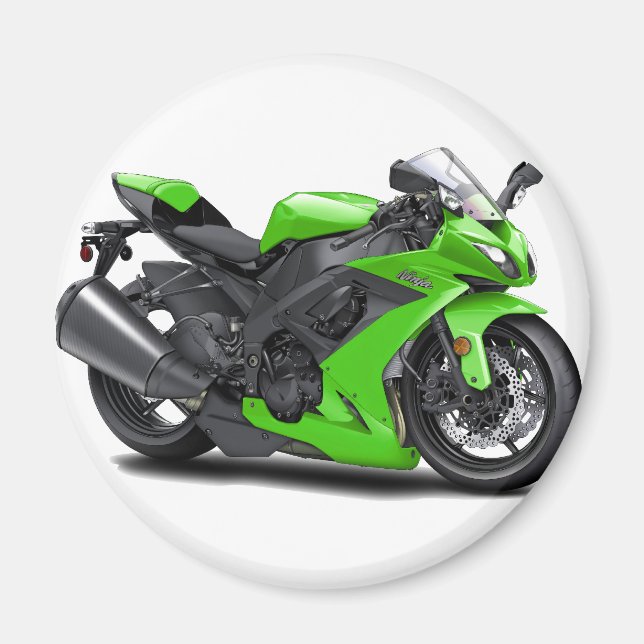Ninja Green Bike Magnet (Vorne)